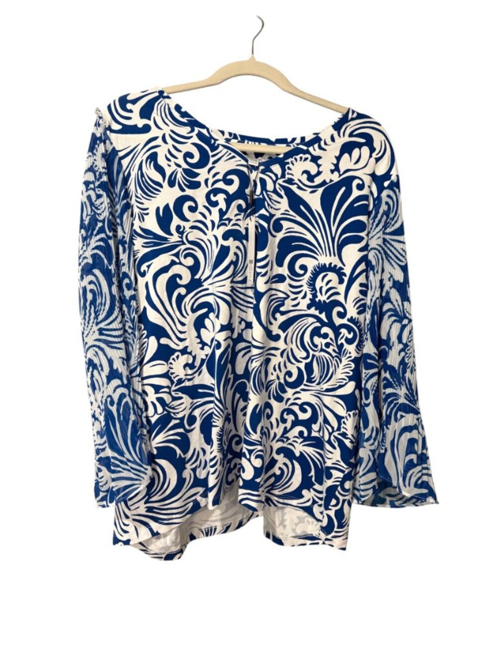Chico's Bell Sleeve Printed Knit Blouse - Picture 2 of 7